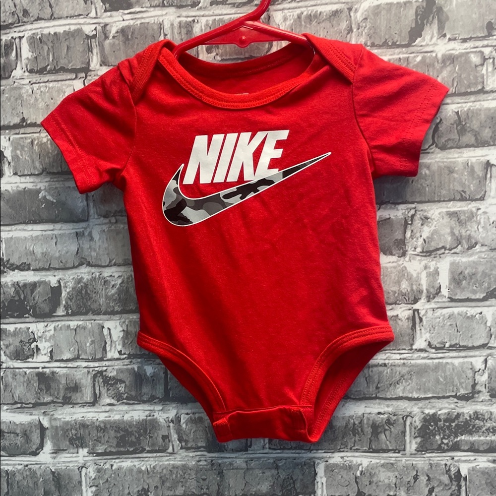 Nike Red Camo Logo Baby onesie